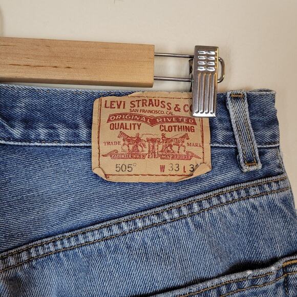 VTG Levis 505 Jeans 30x32 Blue Denim Regular Fit Straight Leg Red Tab Classic - Picture 5 of 11
